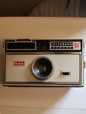 Kodak Instamatic 104 Camera in Cream, Black & Red Accents